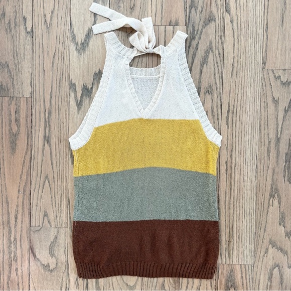Mine Women’s Striped Multicolor Knit Tank Top Size Small - Picture 6 of 12